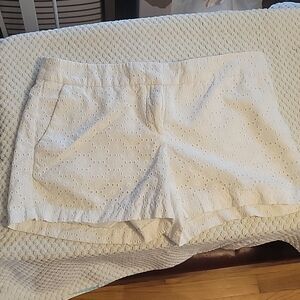 White eyelet Kenar shorts, size 6